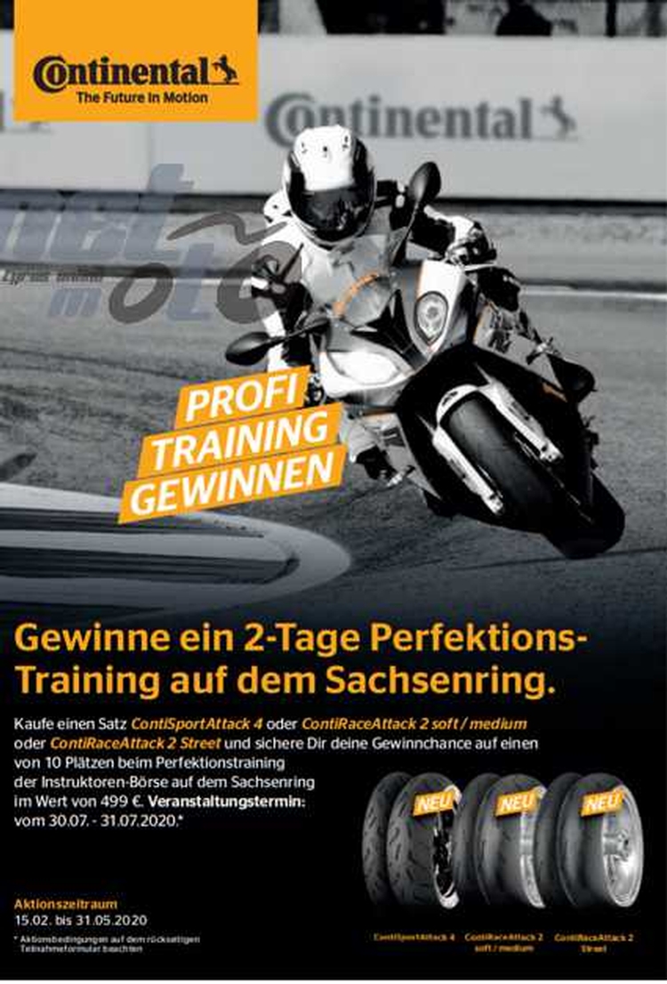 Continental Sportreifen kaufen und Motorrad-Perfektionstraining gewinnen