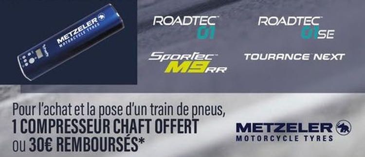 METZELER OFFRE UN COMPRESSEUR CHAFT OU UN REMBOURSEMENT DE 30 €
