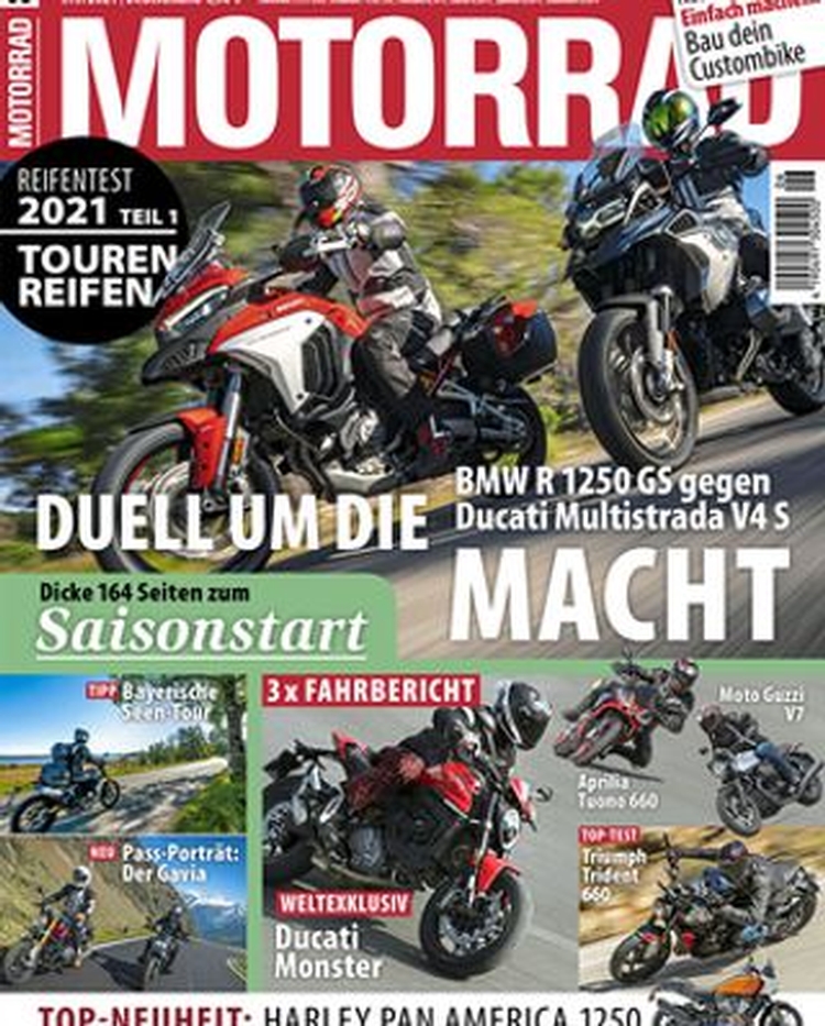TOURENREIFEN TEST 2021 der Zeitschrift MOTORRAD