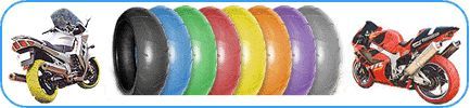 Bunte Motorradreifen