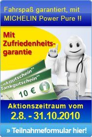 10 Euro Tankgutschein für einen Motorradreifen Michelin Power Pure